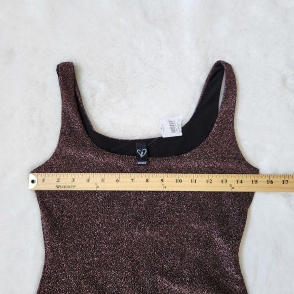 Windsor Brown Glitter Mini Dress, Sleeveless - Picture 7 of 10